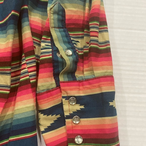 Vtg 80-90s Roper Colorful Aztec Print Long Sleeve Western Shirt Mens L Rodeo USA - Picture 5 of 5